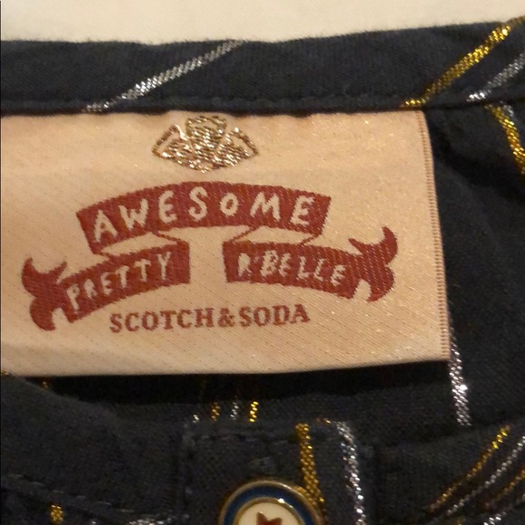 SOLD Scotch & Soda Metallic stripe cotton blouse - Picture 7 of 11